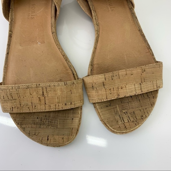 GENTLE Souls Cork Sandals flat ankle strap Lark May tan 10 hippie nature gipsy - Picture 3 of 11